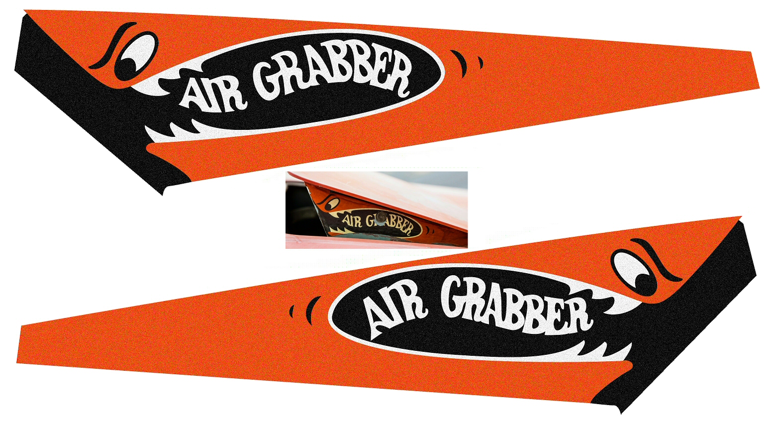 "Air Grabber" Teeth Air Door Decals, 1970-72 RR/GTX