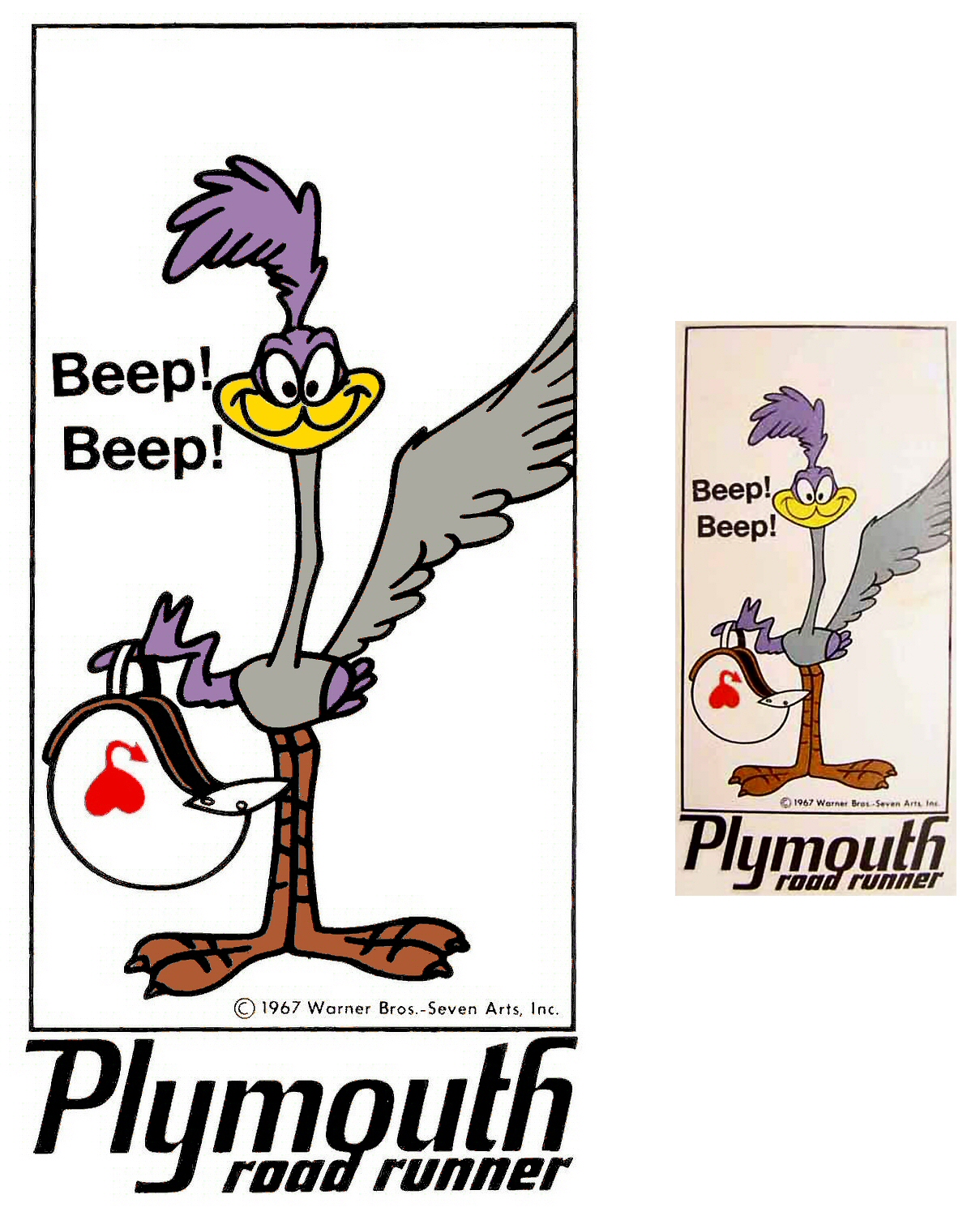 1968 Chrysler Promotional Road Runner Standing Bird Window Decal