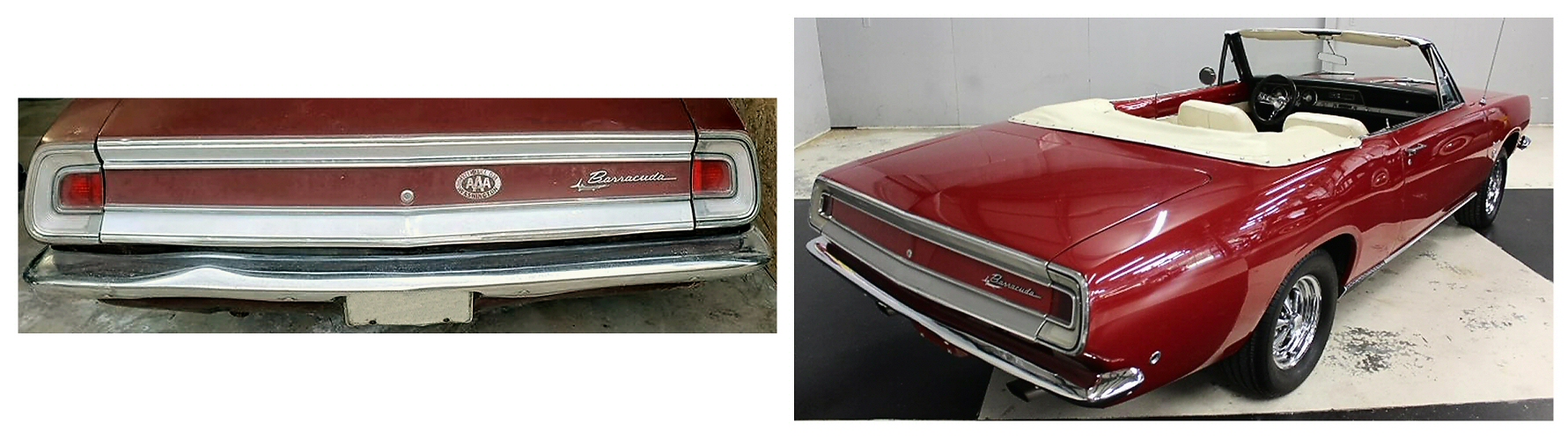 1968 Plymouth Barracuda Tail Light Panel Stripe Decal
