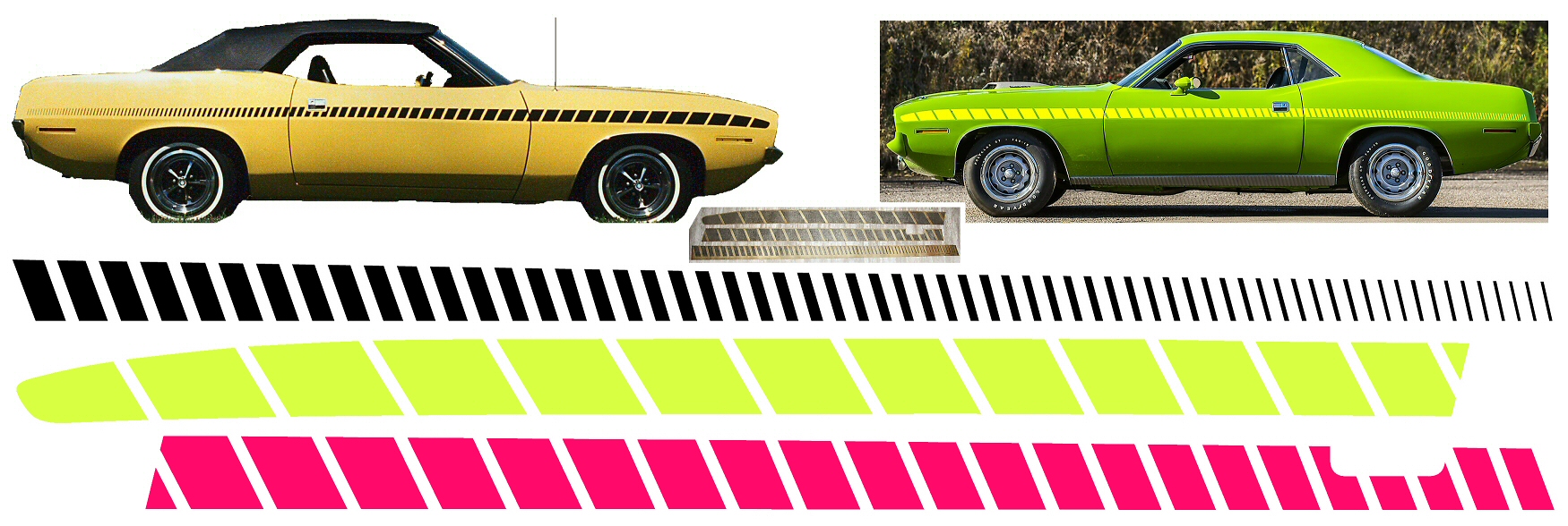 1970 Plymouth Barracuda Mid-body Strobes Stripe Decal