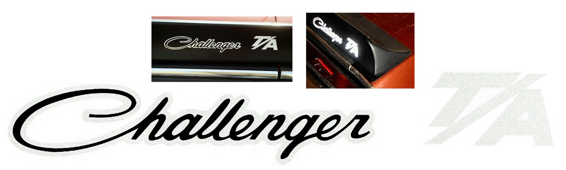 1970 Dodge "Challenger T/A" Rear Spoiler Lettering Decal