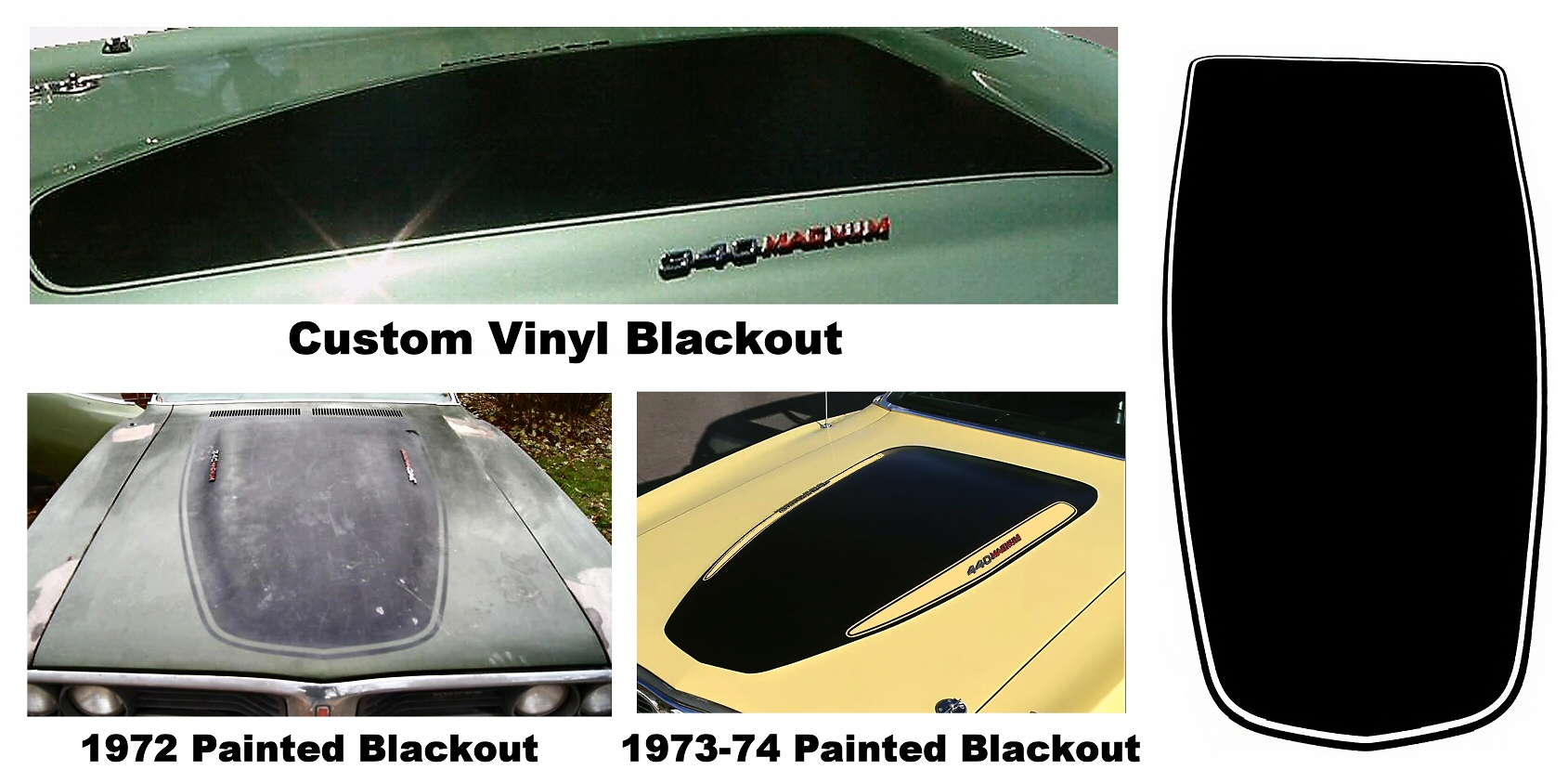 1972-74 Dodge Charger Hood Blackout Decal