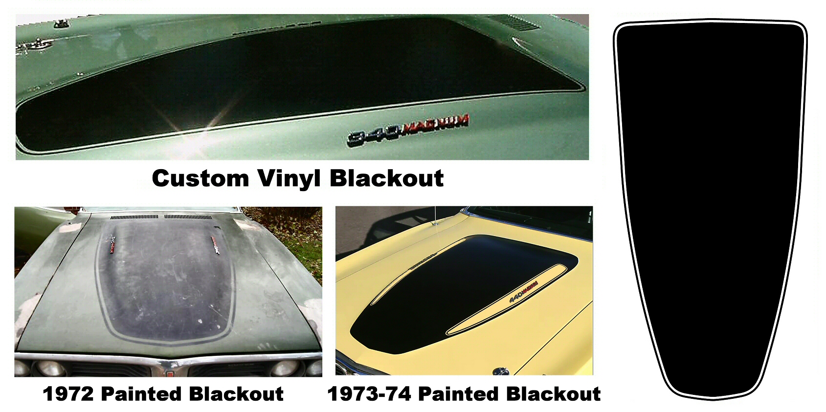1972-74 Dodge Charger Hood Blackout Decal