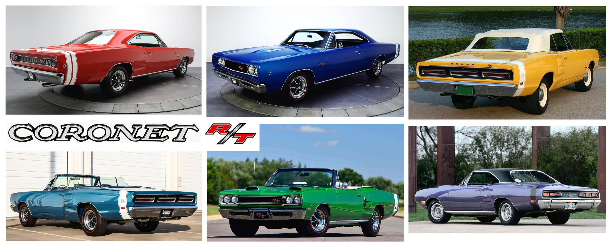 1968, 1969, 1970 Dodge Coronet R/T Stripes, Small Decals, Dash, Doors, Console
