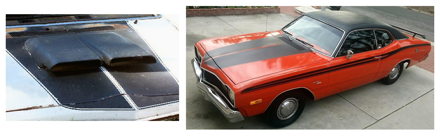 1973-74 Dodge Dart Sport Header/Hood/Cowl Blackout Decal