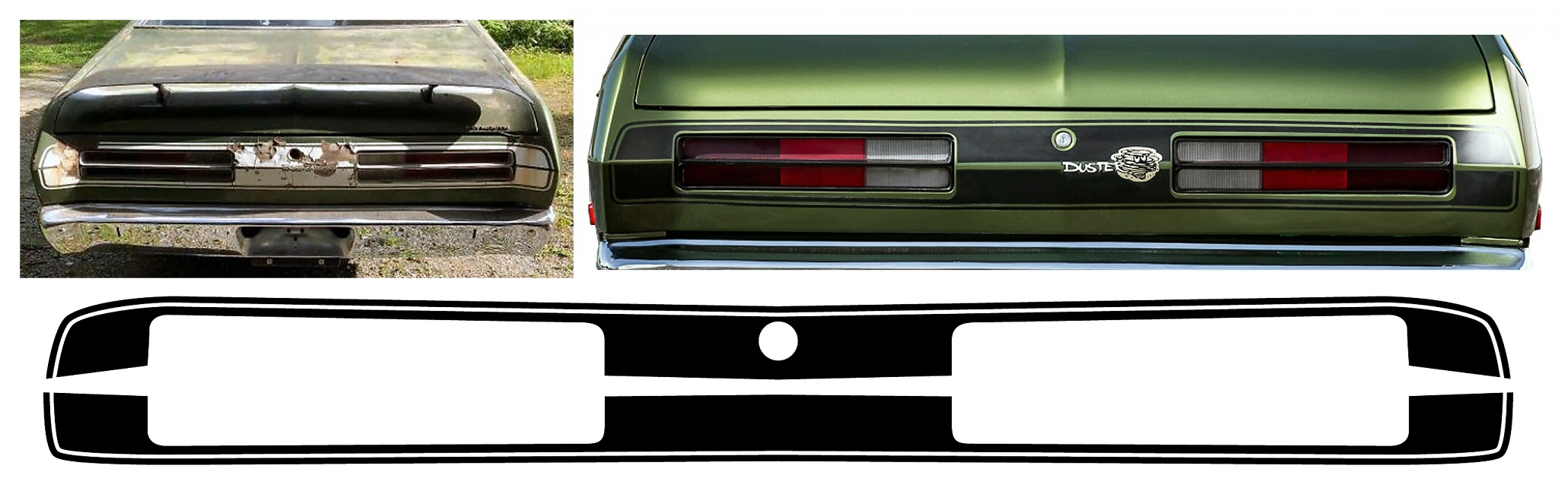 New Reproduction Duster Stripe Kit 1972 Complete Sides and Rear Panel" 