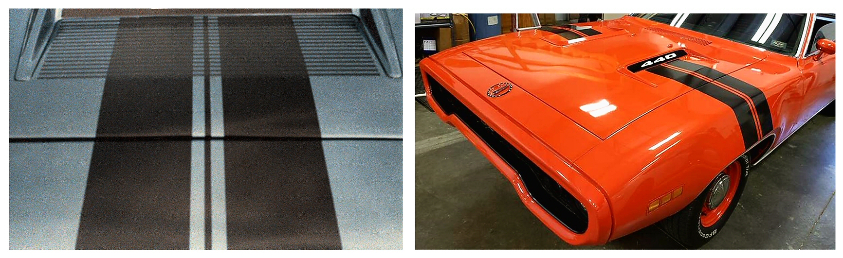 1971 Plymouth GTX Hood/Fenders Wide Stripes Decals