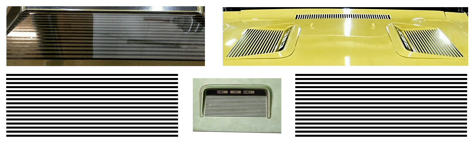 1971 Plymouth Road Runner/GTX Hood Depression Pinstripes Decals