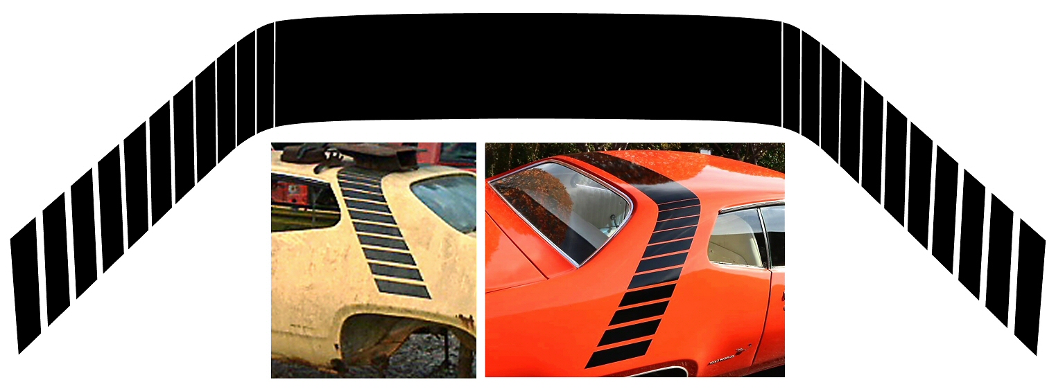 1972 Plymouth Road Runner Roof/Quarter Strobe Stripe Decal