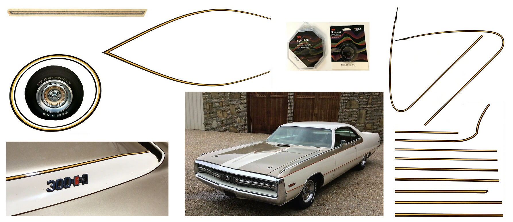 1970 Chrysler 300 Hurst Stripes & Pinstripes Decals