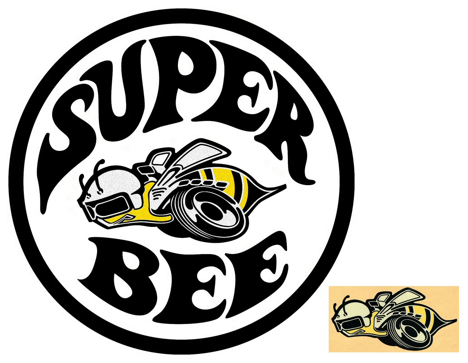 1971 Dodge Super Bee Hood Circle/Lettering/Bee Decal