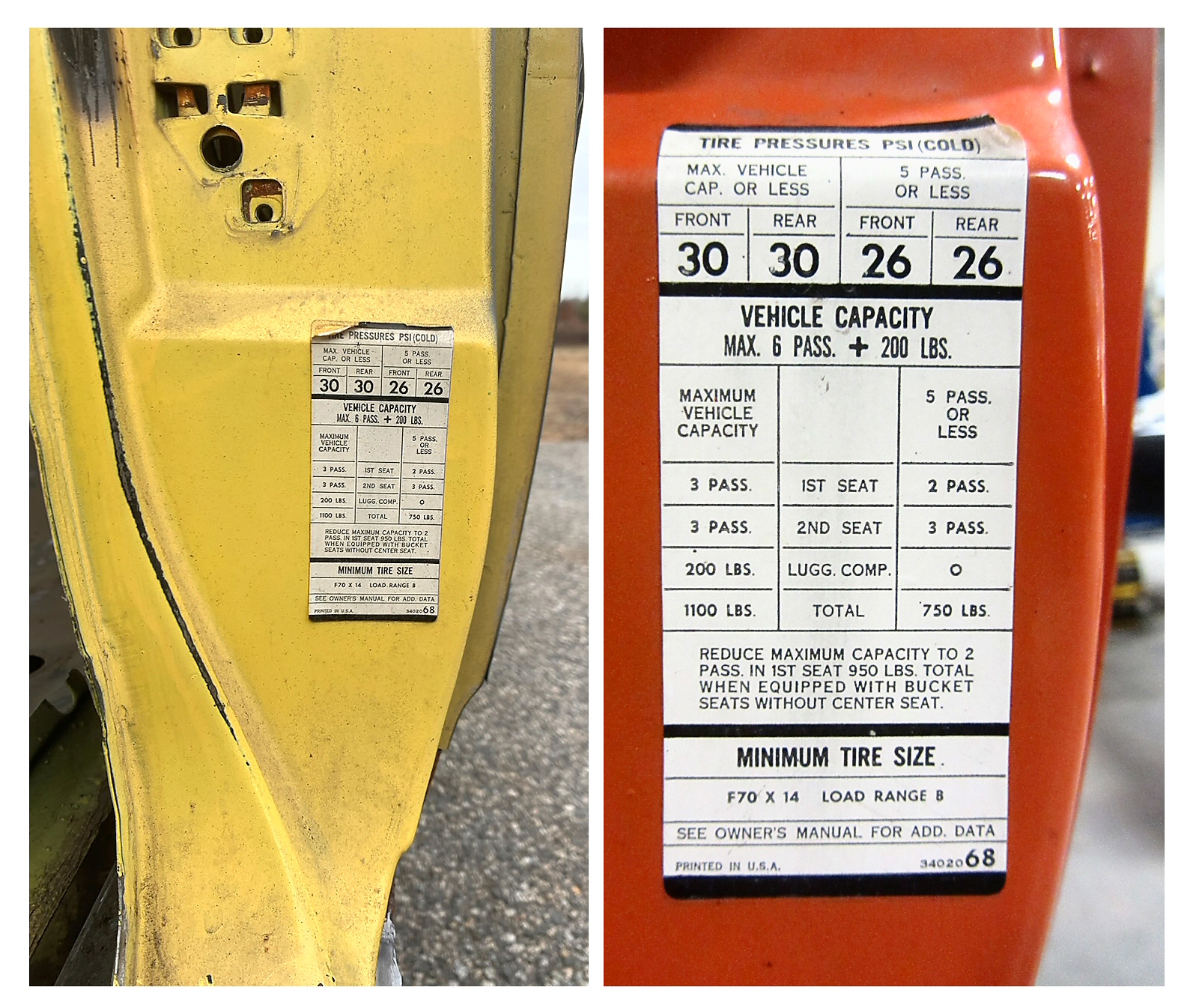 thumbnail image 2 of Custom 3M Vinyl Tire Pressure Decal Sticker For Most Cars, Vans, Trailers 2 of 5