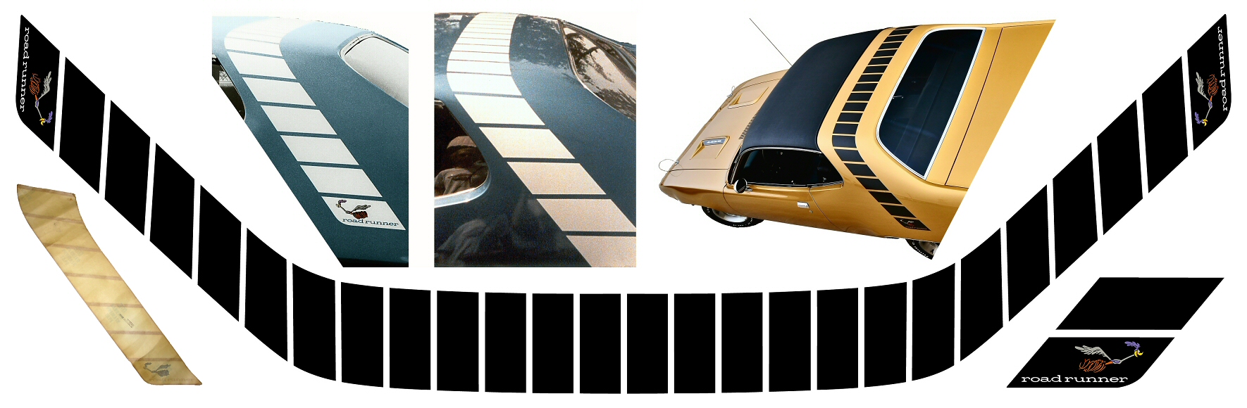 1971 Plymouth Road Runner Roof/Quarter Strobe Stripe/Bird Decal